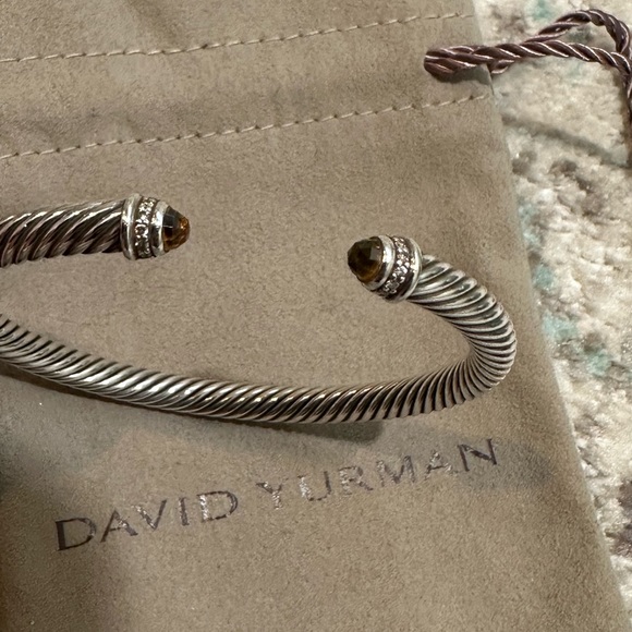 David Yurman 5mm Citrine Cable Bracelet w/ Diamonds - Picture 8 of 14